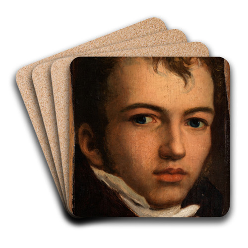 Bildnis des Malers Johann Carl Eggers by Friedrich Overbeck Art Drink Coaster set