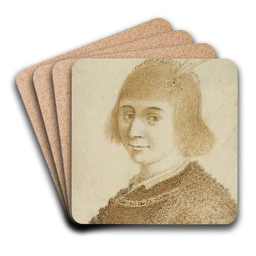 Portrait of a Lady by Jan van de Velde Art Drink Coaster set