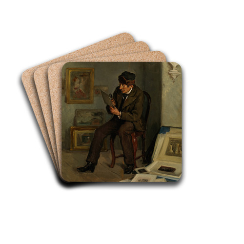 The Art Expert by Adolf Von Becker Drink Coasters - set of 4