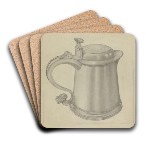Silver Tankard by Isidore Steinberg Art Drink Coaster set