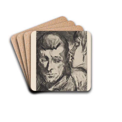 Evil counsel by Albert Sterner Drink Coasters - set of 4 Evil counsel by Albert Sterner Drink Coasters - set of 4