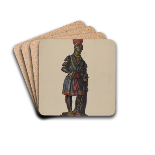 Cigar Store Indian by Walter Hochstrasser Drink Coasters - set of 4