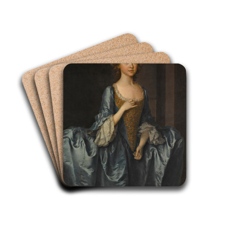Portrait Of Mrs. Hibbert, When A Girl by Thomas Frye Drink Coasters - set of 4