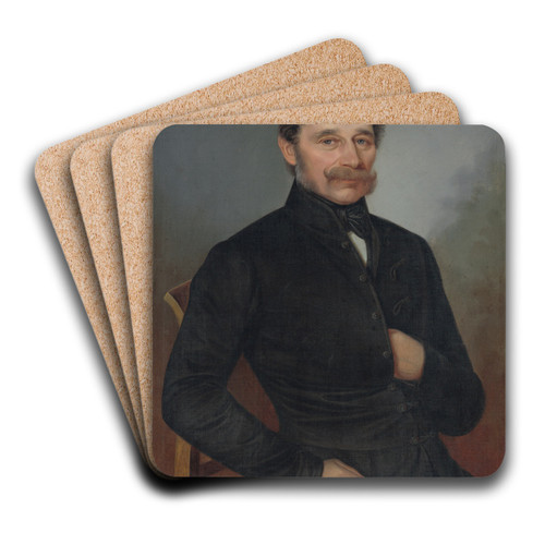 Portrait of M. Dluhovits by Peter Michal Boh Art Drink Coaster set Portrait of M. Dluhovits by Peter Michal Boh Art Drink Coaster set