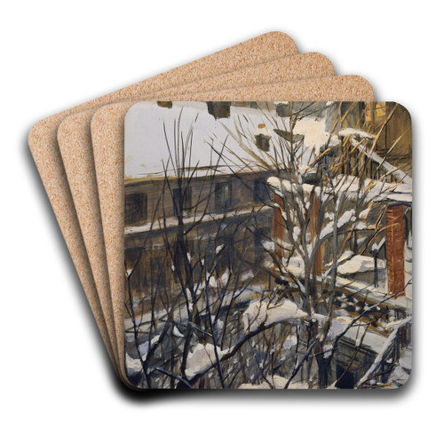 Blick Aus Meinem Fenster by Josef Engelhart Art Drink Coaster set