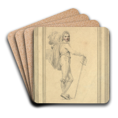 Portrait of a distinguished gentleman by Richard Cosway Art Drink Coaster set