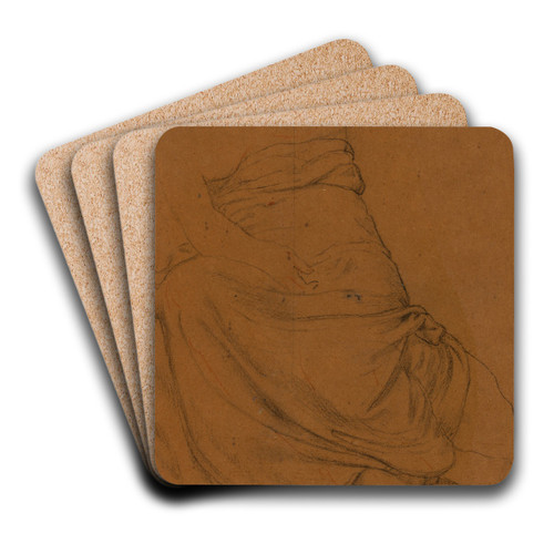 Etude de draperie by Pierre Puvis de Chavannes Art Drink Coaster set Etude de draperie by Pierre Puvis de Chavannes Art Drink Coaster set