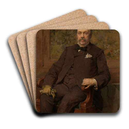 Self Portrait by Jean Franois Portaels Art Drink Coaster set