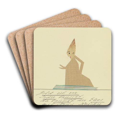 Geld ist rar ' by John Elsas Art Drink Coaster set