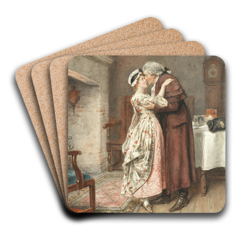 Father's return by George Goodwin Kilburne Art Drink Coaster set Father's return by George Goodwin Kilburne Art Drink Coaster set