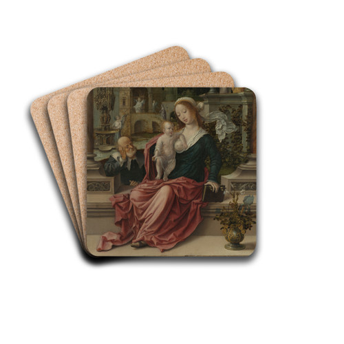 The Holy Family by Jan Gossaert Drink Coasters - set of 4