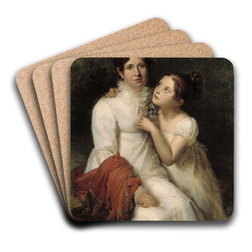 Portrait de Madame Bauquin Du Boulay et de sa nice Mademoiselle Bauquin de La Souche by Franois Grard Art Drink Coaster set
