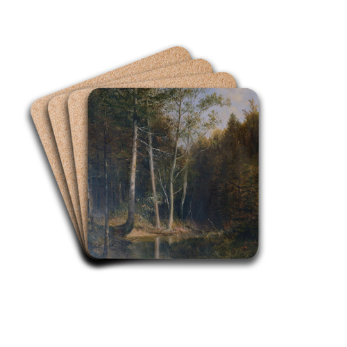 Waldpartie am Gerichtsberg bei Kaumberg by Ludwig Halauska Drink Coasters - set of 4