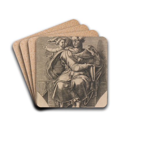 The Prophet Isaiah by Adamo Scultori Drink Coasters - set of 4
