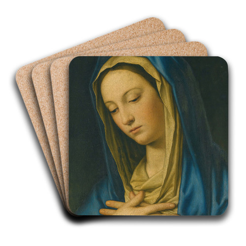The Madonna At Prayer by Giovanni Battista Salvi da Sassoferrato Art Drink Coaster set