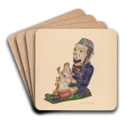 Toy Bank - Paddy and the Pig by Sarkis Erganian Art Drink Coaster set