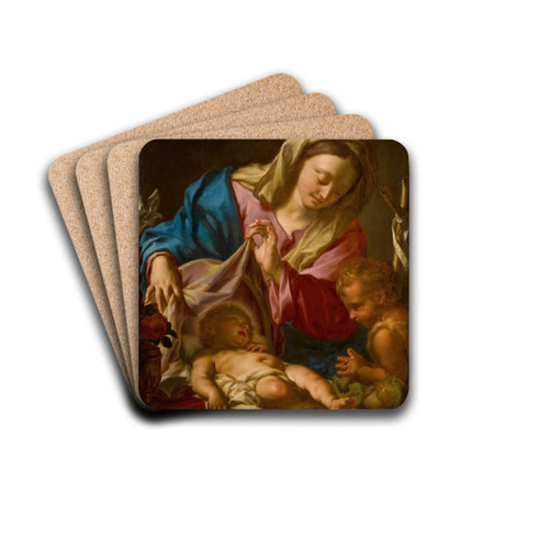 TheVirgin and Child with the Infant Saint John the Baptist by Francesco Trevisani Drink Coasters - set of 4