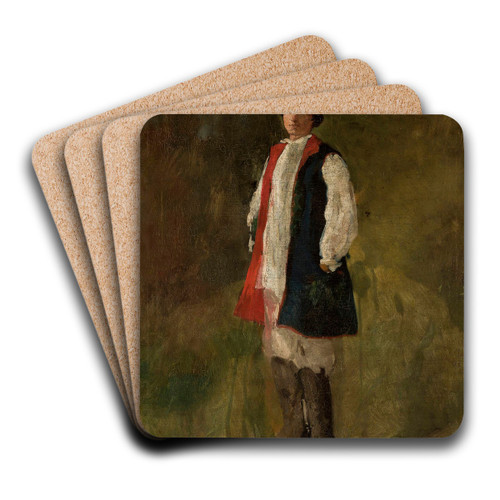 Peasant in the sukmana overcoat by Witold Pruszkowski Art Drink Coaster set