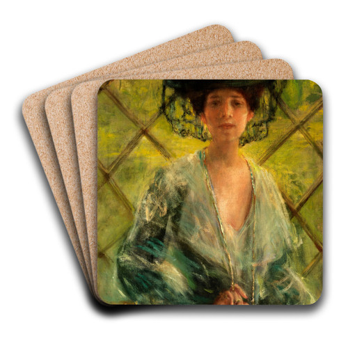 The Chatelaine by Alice Pike Barney Art Drink Coaster set
