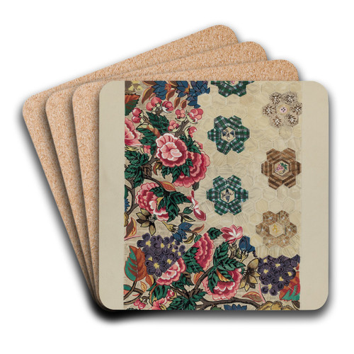 Quilted Bedspread by Irene Schaefer Art Drink Coaster set Quilted Bedspread by Irene Schaefer Art Drink Coaster set