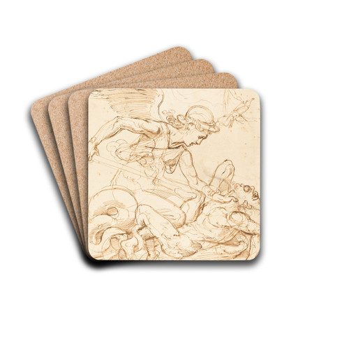 Saint Michael by Giulio Romano Drink Coasters - set of 4