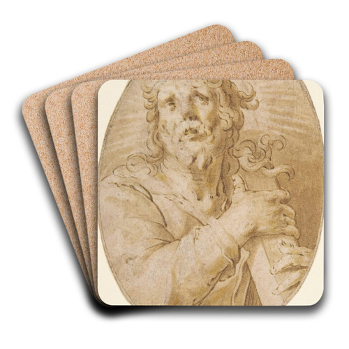 Christ with the Cross by Joachim Wtewael Art Drink Coaster set