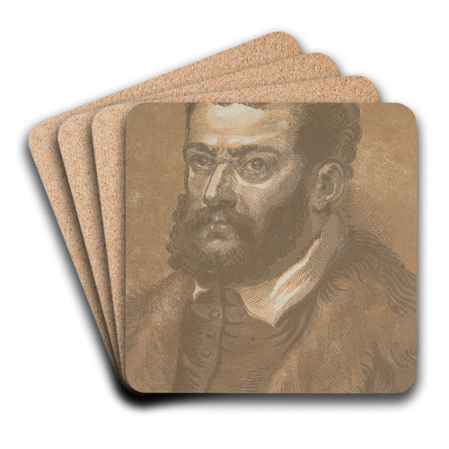 Portrait of a Man by Peter Paul Rubens Art Drink Coaster set