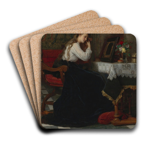 The mirror by Pierre-Charles Comte Art Drink Coaster set