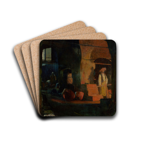At a Forge in a Copper Smithy by Dominik Skuteck Drink Coasters - set of 4