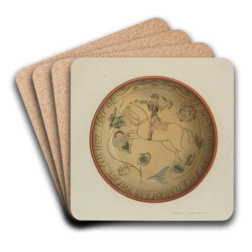Pa. German Plate by Eugene Shellady Art Drink Coaster set