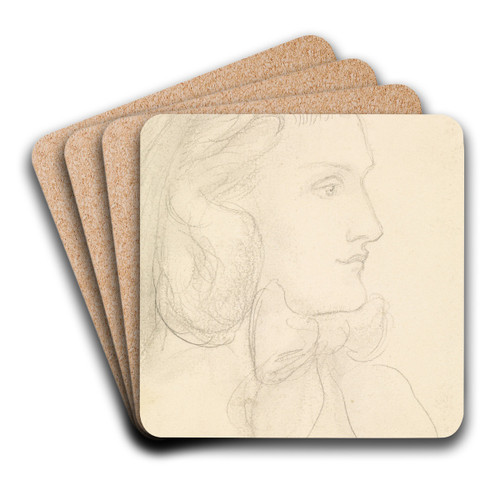 Portrait of Mrs Beyer by Dante Gabriel Rossetti Art Drink Coaster set