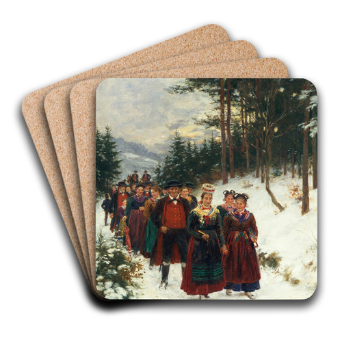 Bridal Procession in Winter by Wilhelm Gustav Friedrich Hasemann Art Drink Coaster set Bridal Procession in Winter by Wilhelm Gustav Friedrich Hasemann Art Drink Coaster set