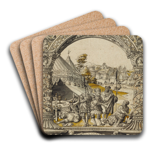 Mucius Scaevola Thrusting His Right Hand into the Flames before Lars Porsenna by Christoph Bockstorffer Art Drink Coaster set Mucius Scaevola Thrusting His Right Hand into the Flames before Lars Porsenna by Christoph Bockstorffer Art Drink Coaster set