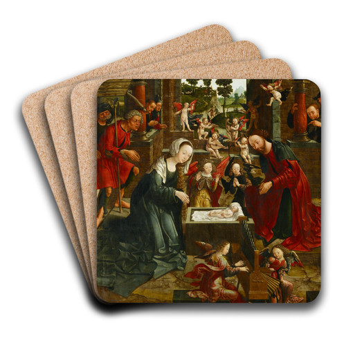 Nativity by Jacob Cornelisz. van Oostsanen Art Drink Coaster set