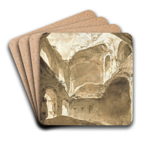 Interior of an Ancient Ruin by Bartholomeus Breenbergh Art Drink Coaster set