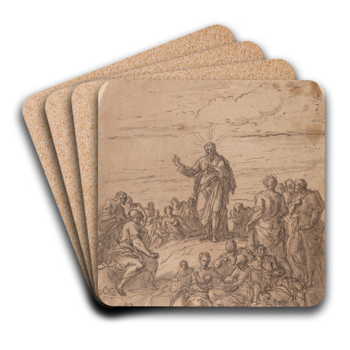 The Sermon on the Mount by Sir James Thornhill Art Drink Coaster set The Sermon on the Mount by Sir James Thornhill Art Drink Coaster set