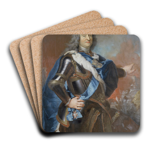 August II the Strong, 1670-1733, elector of Saxony, king of Poland by Louis de Silvestre Art Drink Coaster set