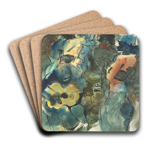 Concert du soir by Alexander Evgenievich Yakovlev Art Drink Coaster set Concert du soir by Alexander Evgenievich Yakovlev Art Drink Coaster set