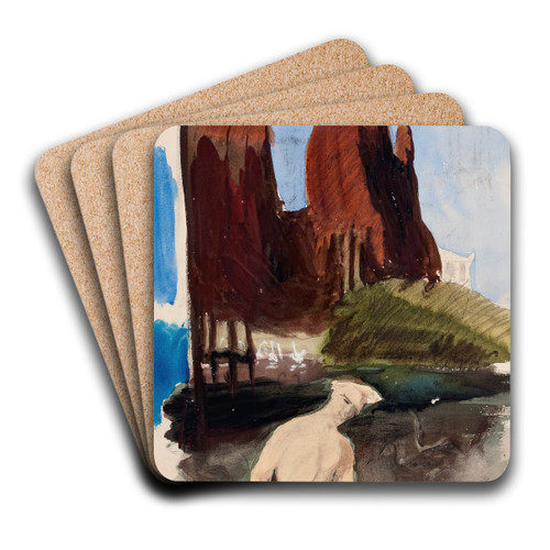 Luonnos maalaukseen Fantasia 1895 by Magnus Enckell Art Drink Coaster set