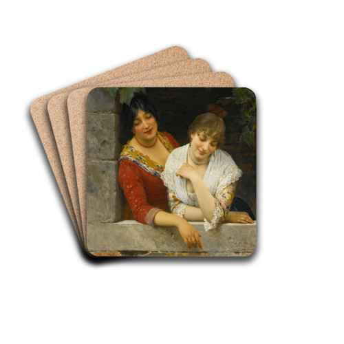 Venetians At The Balcony by Eugen von Blaas Drink Coasters - set of 4