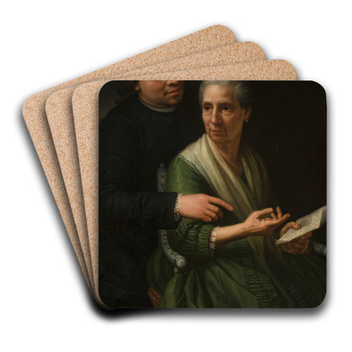 Portrait of Marcello Bacciarellis mother and brother by Marcello Bacciarelli Art Drink Coaster set Portrait of Marcello Bacciarellis mother and brother by Marcello Bacciarelli Art Drink Coaster set