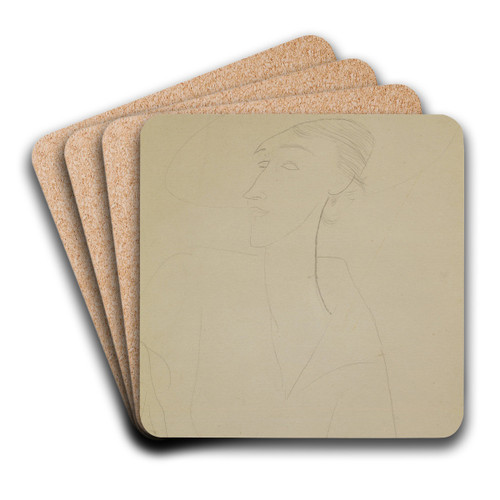 Untitled (Portrait of Madame Zborowska) by Amedeo Modigliani Art Drink Coaster set Untitled (Portrait of Madame Zborowska) by Amedeo Modigliani Art Drink Coaster set