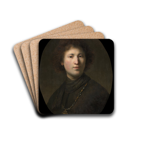 A Young Man with a Chain by Rembrandt van Rijn Drink Coasters - set of 4