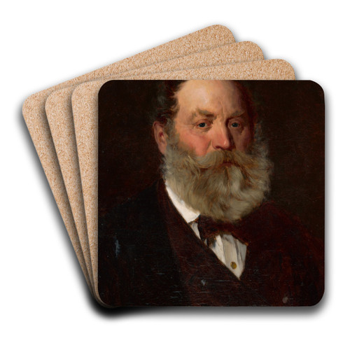 Portrait of the Artist's Father by Gyula Benczr Art Drink Coaster set Portrait of the Artist's Father by Gyula Benczr Art Drink Coaster set