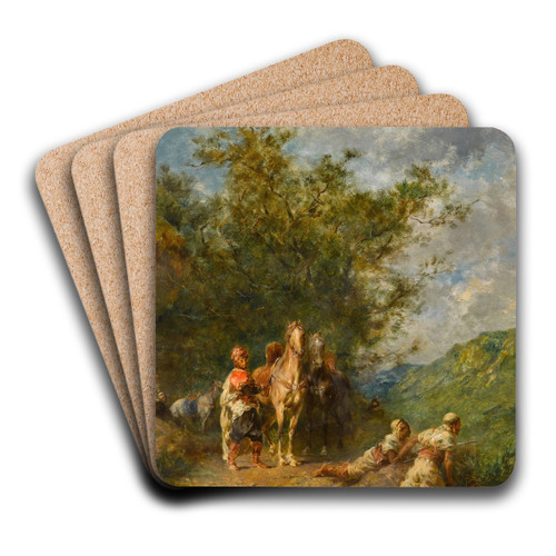 The Ambush by Eugne Fromentin Art Drink Coaster set