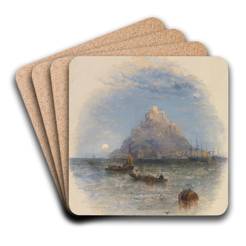 St. Michael's Mount, Cornwall by Thomas Creswick Art Drink Coaster set