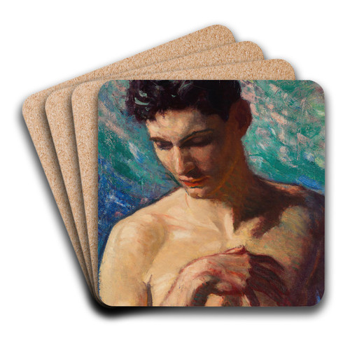 Portrt eines jungen Mannes by Hans Christiansen Art Drink Coaster set Portrt eines jungen Mannes by Hans Christiansen Art Drink Coaster set