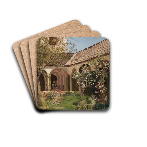 Blhender Klostergarten by Leopold Munsch Drink Coasters - set of 4