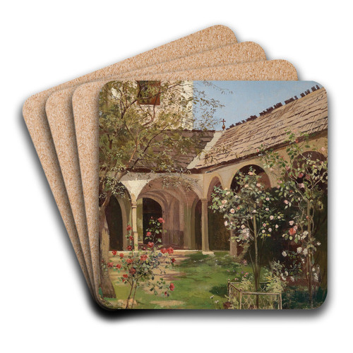 Blhender Klostergarten by Leopold Munsch Art Drink Coaster set