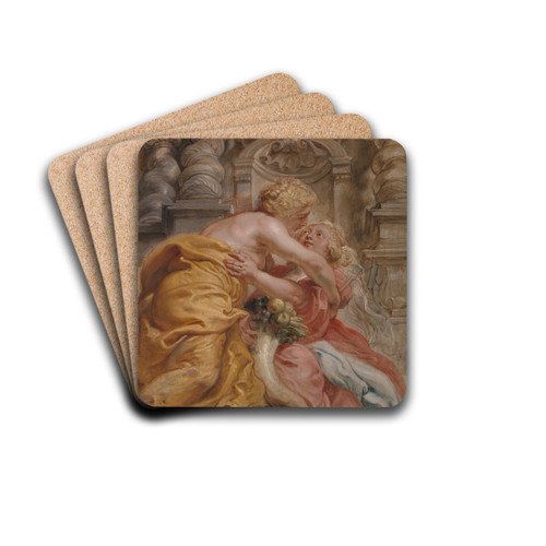 Peace Embracing Plenty by Peter Paul Rubens Drink Coasters - set of 4